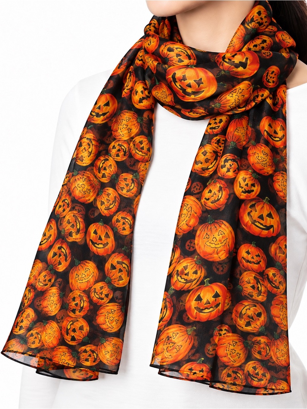 Silky Jack-O-Lantern Scarf